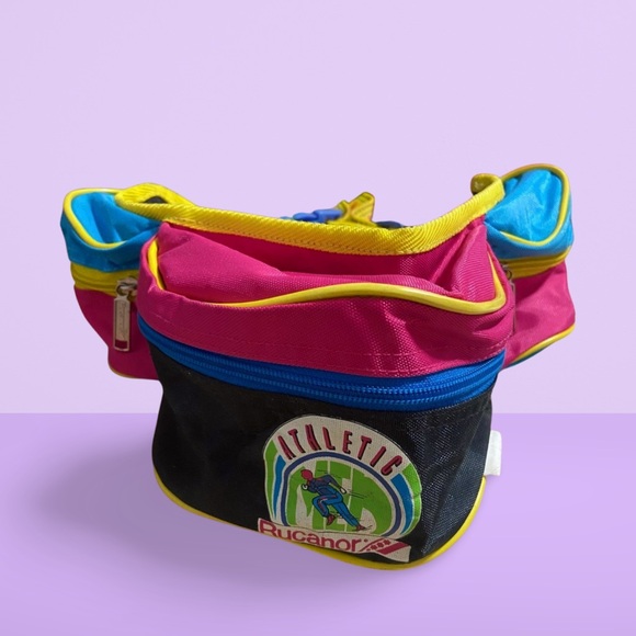 Vintage Retro 90’s Rucanor Athletic Colourful Fanny Pak / Pack - Picture 1 of 9